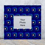 Blue Neon Squares - Modern Abstract White Wall Photo Frame 5  x 7  Front