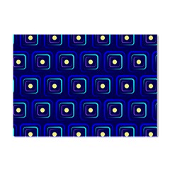 Blue Neon Squares - Modern Abstract Crystal Sticker (a4)