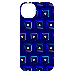 Blue Neon Squares - Modern Abstract Iphone 14 Plus Black Uv Print Case by ConteMonfrey