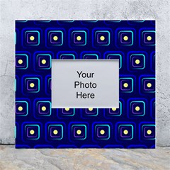 Blue Neon Squares - Modern Abstract White Wall Photo Frame 5  X 7 