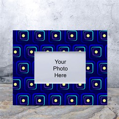 Blue Neon Squares - Modern Abstract White Tabletop Photo Frame 4 x6  by ConteMonfrey