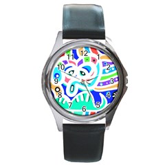 Crazy Pop Art - Doodle Animals   Round Metal Watch by ConteMonfrey