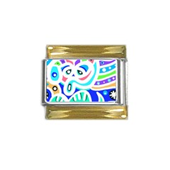 Crazy Pop Art - Doodle Animals   Gold Trim Italian Charm (9mm) by ConteMonfrey