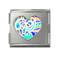 Crazy Pop Art - Doodle Animals   Mega Link Heart Italian Charm (18mm) by ConteMonfrey