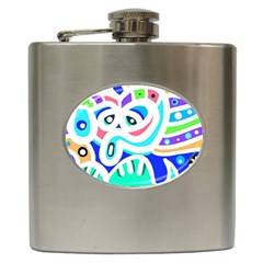 Crazy Pop Art - Doodle Animals   Hip Flask (6 Oz) by ConteMonfrey