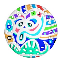 Crazy Pop Art - Doodle Animals   Ornament (round Filigree) by ConteMonfrey