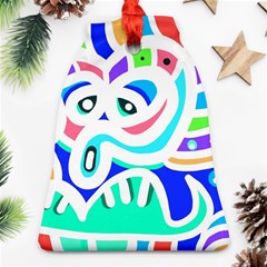 Crazy Pop Art - Doodle Animals   Ornament (bell) by ConteMonfrey