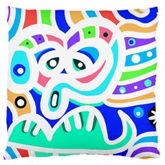 Crazy Pop Art - Doodle Animals   Large Cushion Case (one Side) by ConteMonfrey