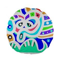 Crazy Pop Art - Doodle Animals   Standard 15  Premium Round Cushions by ConteMonfrey