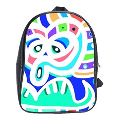 Crazy Pop Art - Doodle Animals   School Bag (xl) by ConteMonfrey