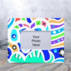 Crazy Pop Art - Doodle Animals   White Tabletop Photo Frame 4 x6  by ConteMonfrey