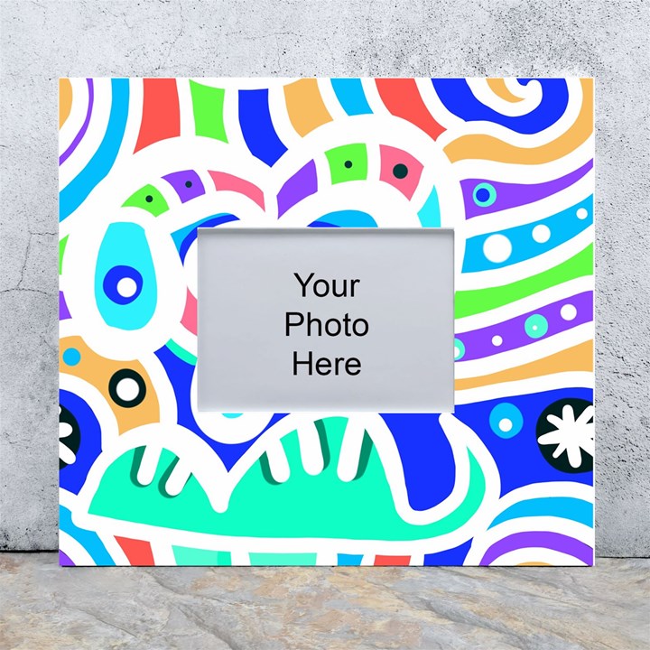 Crazy Pop Art - Doodle Animals   White Wall Photo Frame 5  x 7 