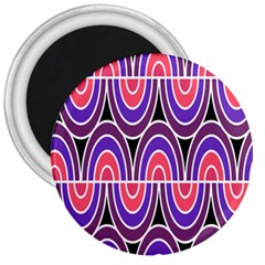 Pink, Blue, Black, Purple Tones Pop Art  3  Magnets by ConteMonfrey