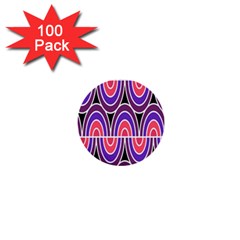 Pink, Blue, Black, Purple Tones Pop Art  1  Mini Buttons (100 Pack)  by ConteMonfrey