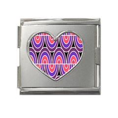 Pink, Blue, Black, Purple Tones Pop Art  Mega Link Heart Italian Charm (18mm) by ConteMonfrey