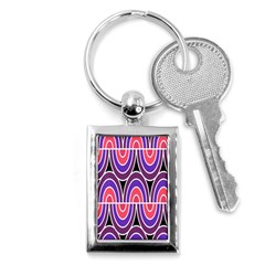 Pink, Blue, Black, Purple Tones Pop Art  Key Chain (rectangle) by ConteMonfrey