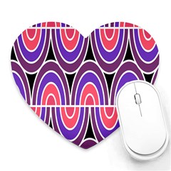 Pink, Blue, Black, Purple Tones Pop Art  Heart Mousepad by ConteMonfrey