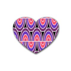 Pink, Blue, Black, Purple Tones Pop Art  Rubber Heart Coaster (4 Pack) by ConteMonfrey