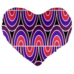 Pink, Blue, Black, Purple Tones Pop Art  Large 19  Premium Heart Shape Cushions by ConteMonfrey