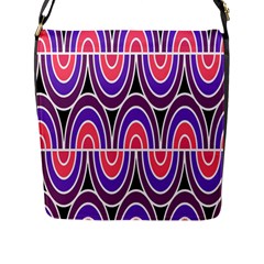 Pink, Blue, Black, Purple Tones Pop Art  Flap Closure Messenger Bag (l) by ConteMonfrey