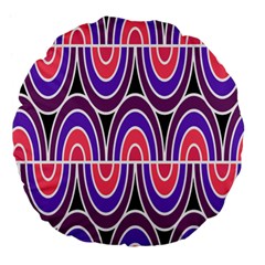 Pink, Blue, Black, Purple Tones Pop Art  Large 18  Premium Flano Round Cushions by ConteMonfrey