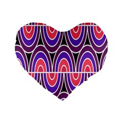 Pink, Blue, Black, Purple Tones Pop Art  Standard 16  Premium Flano Heart Shape Cushions by ConteMonfrey