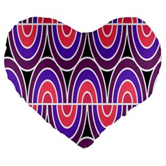 Pink, Blue, Black, Purple Tones Pop Art  Large 19  Premium Flano Heart Shape Cushions by ConteMonfrey