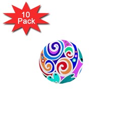 Crazy Pop Art - Doodle Circles   1  Mini Magnet (10 Pack)  by ConteMonfrey