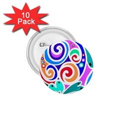 Crazy Pop Art - Doodle Circles   1 75  Buttons (10 Pack) by ConteMonfrey