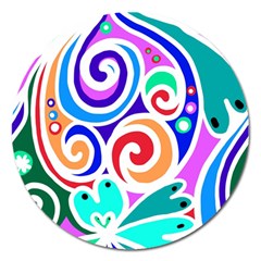 Crazy Pop Art - Doodle Circles   Magnet 5  (round) by ConteMonfrey