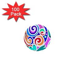 Crazy Pop Art - Doodle Circles   1  Mini Magnets (100 Pack)  by ConteMonfrey