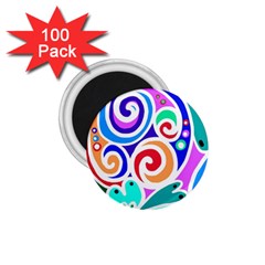 Crazy Pop Art - Doodle Circles   1 75  Magnets (100 Pack)  by ConteMonfrey