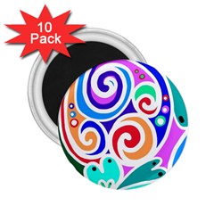 Crazy Pop Art - Doodle Circles   2 25  Magnets (10 Pack)  by ConteMonfrey