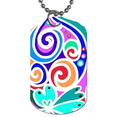 Crazy Pop Art - Doodle Circles   Dog Tag (two Sides) by ConteMonfrey