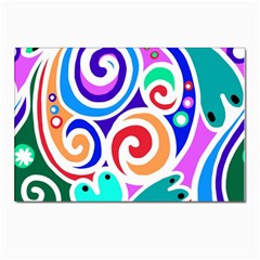 Crazy Pop Art - Doodle Circles   Postcard 4 x 6  (pkg Of 10) by ConteMonfrey