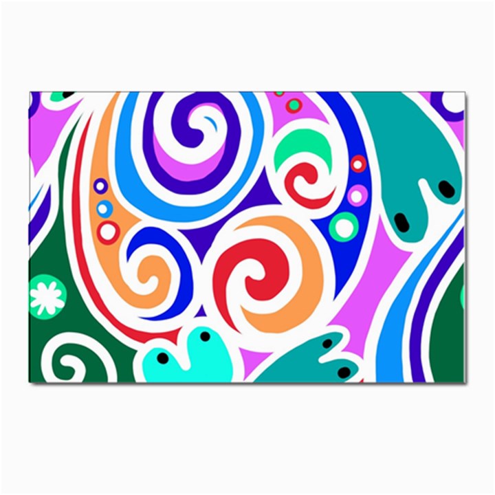 Crazy Pop Art - Doodle Circles   Postcard 4 x 6  (Pkg of 10)