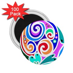 Crazy Pop Art - Doodle Circles   2 25  Magnets (100 Pack)  by ConteMonfrey