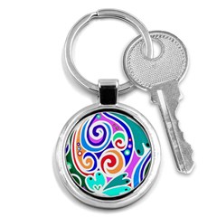 Crazy Pop Art - Doodle Circles   Key Chain (round) by ConteMonfrey