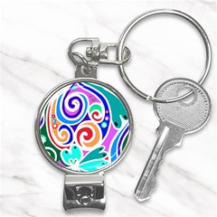 Crazy Pop Art - Doodle Circles   Nail Clippers Key Chain by ConteMonfrey