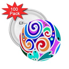 Crazy Pop Art - Doodle Circles   2 25  Buttons (100 Pack)  by ConteMonfrey