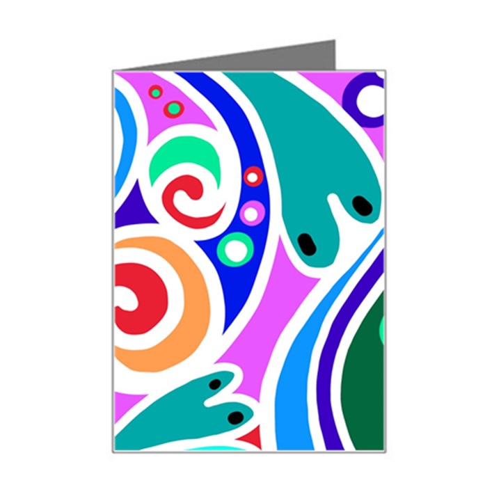 Crazy Pop Art - Doodle Circles   Mini Greeting Card