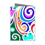 Crazy Pop Art - Doodle Circles   Mini Greeting Card Right