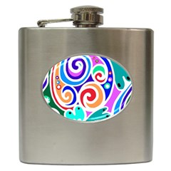 Crazy Pop Art - Doodle Circles   Hip Flask (6 Oz) by ConteMonfrey