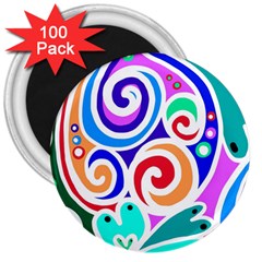 Crazy Pop Art - Doodle Circles   3  Magnets (100 Pack) by ConteMonfrey