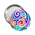 Crazy Pop Art - Doodle Circles   2.25  Handbag Mirrors Front