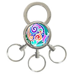 Crazy Pop Art - Doodle Circles   3-ring Key Chain by ConteMonfrey