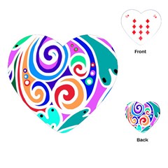 Crazy Pop Art - Doodle Circles   Playing Cards Single Design (heart) by ConteMonfrey