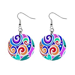 Crazy Pop Art - Doodle Circles   Mini Button Earrings