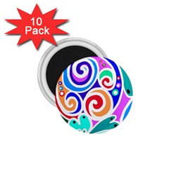 Crazy Pop Art - Doodle Circles   1 75  Magnets (10 Pack)  by ConteMonfrey