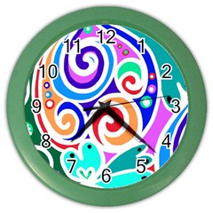 Crazy Pop Art - Doodle Circles   Color Wall Clock by ConteMonfrey